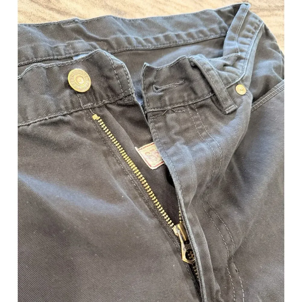 Polo Ralph Lauren Authentic Dungarees Black Denim Jeans 34x34 Green Pony